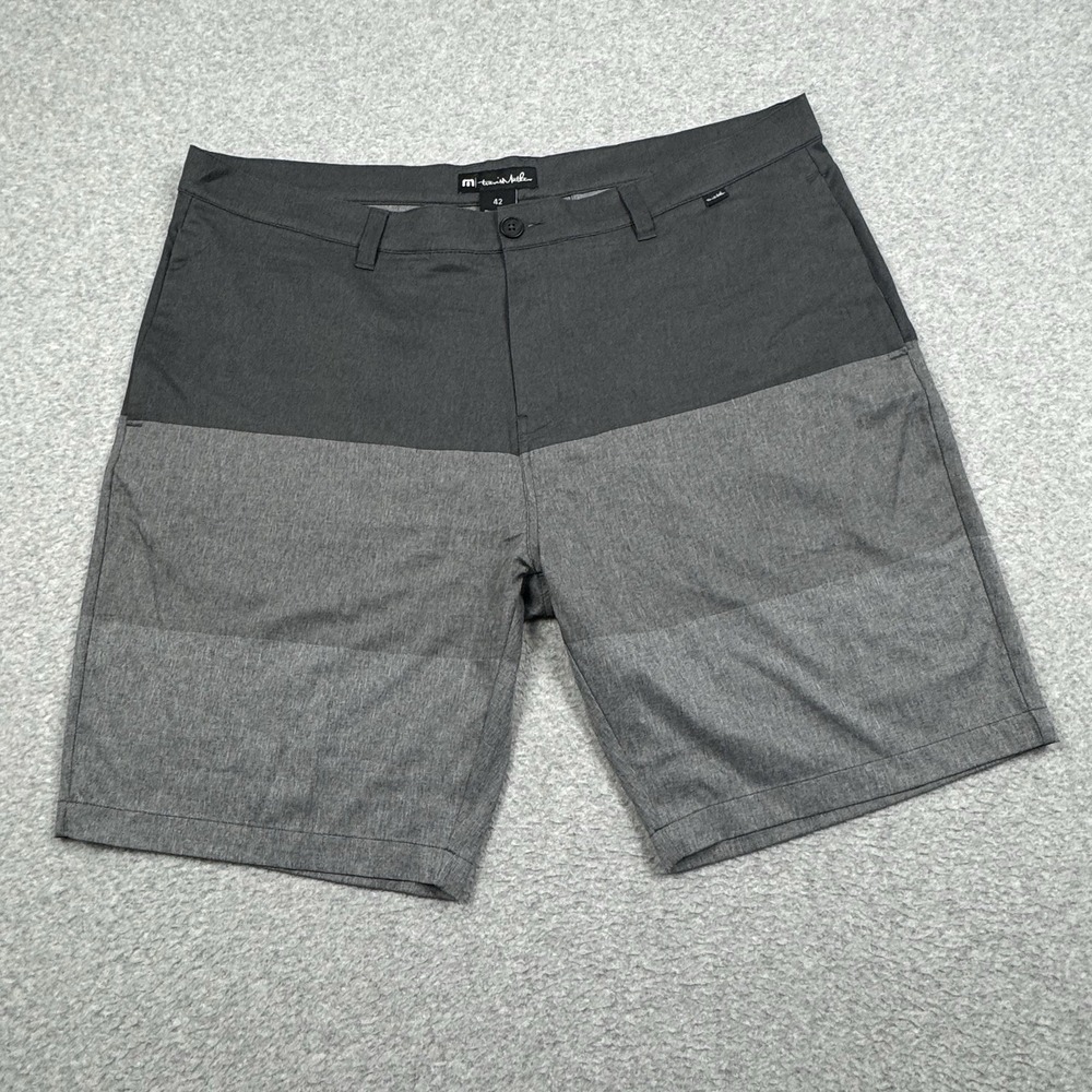 Travis‎ Mathew Why Worry Hybrid Golf Shorts Mens 42x9 Heather Stone Colorblock